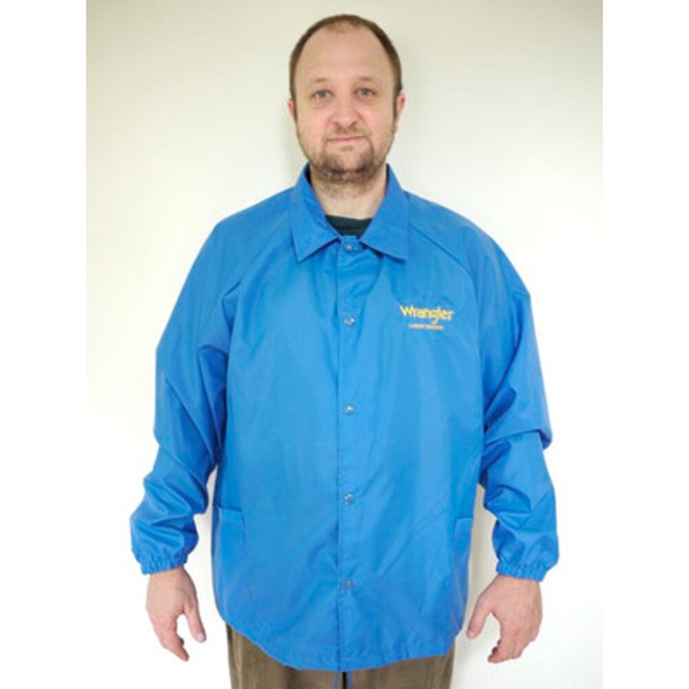 Vintage 70s Wrangler Uniform Nylon Windbreaker Logo JACKET Parka Mens XL